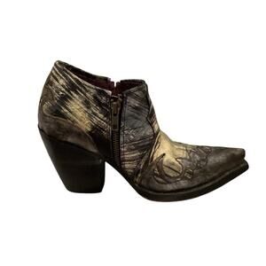 Lucchese Vintage Charlie Horse Cafe Brush Calf Boot Bootie In Metallic Size 71/2
